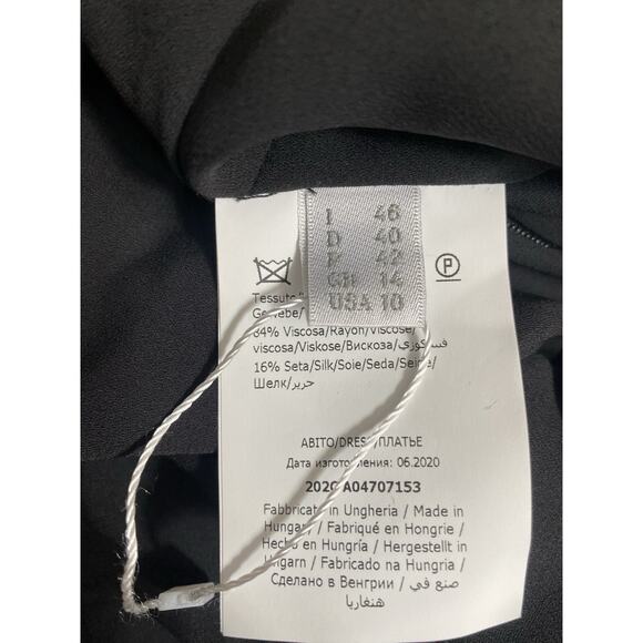 Philosophy di Lorenzo Serafini Dress Black White Velvet Velour V Neck Mi… - Picture 6 of 8